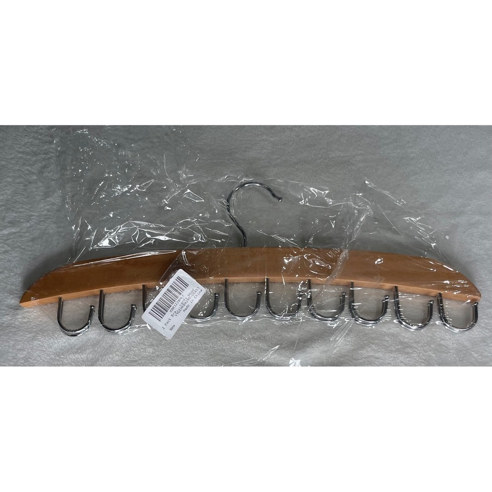 Wooden Bra Scarf Hangers Closet Organizer Wood Metal Hooks YYGEHK042B0